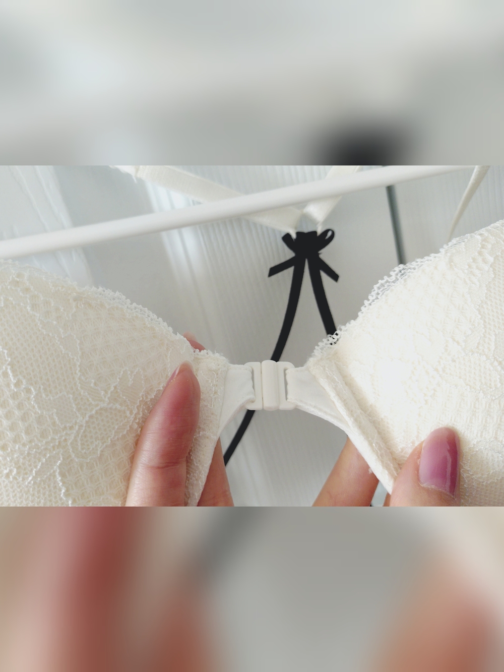 3/$25 - Ivory Front Closure Racer Back Lace Bra - Picture 5 of 5